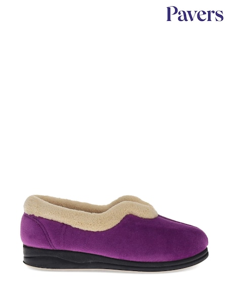 Pavers Purple Wide Fit Wide Fit Antibacterial Slippers (AT9676) | £25