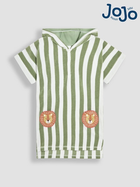 JoJo Maman Bébé Green Lion Towelling Poncho (AT9866) | £25 - £26