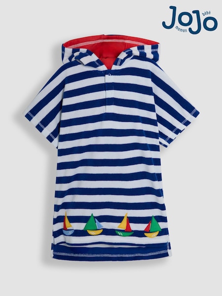 JoJo Maman Bébé Blue Boat Towelling Poncho (AT9870) | £25 - £26