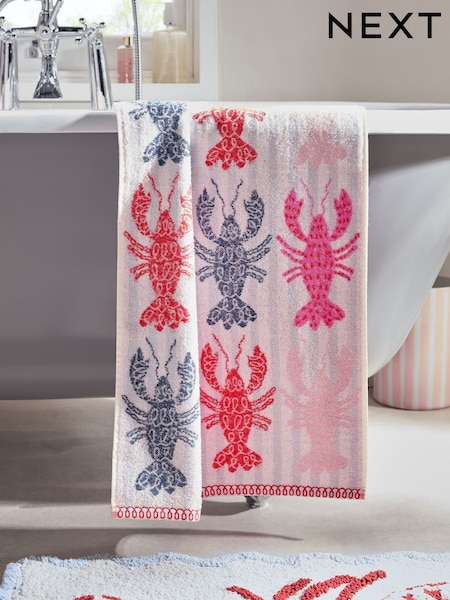 Multi Lobster Print 100% Cotton Towel (AT9949) | £12
