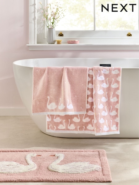 Pink Swan 100% Cotton Towel (AT9965) | £8 - £26