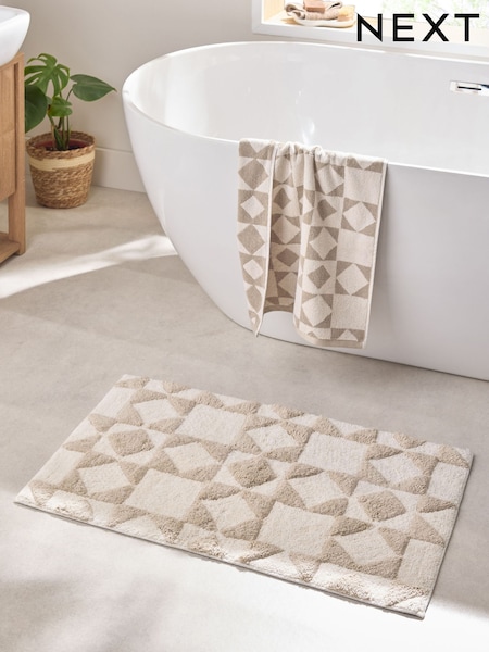 Natural Geo Bath Mat (AT9984) | £18