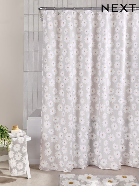 Natural Daisy Shower Curtain (AU0025) | £14