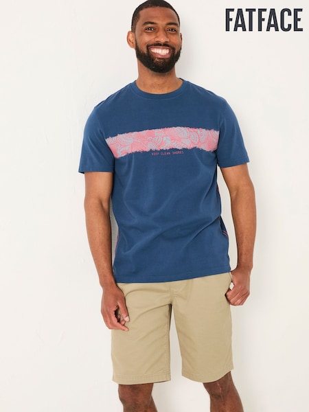 FatFace Navy MCS Chest Stripe Tshirt (AU0045) | £25