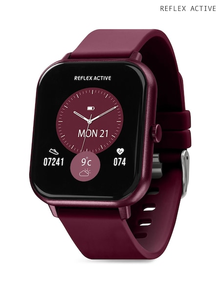 Red - Regular Reflex Active Nexus Lite Berry Silicone Strap Smart Watch