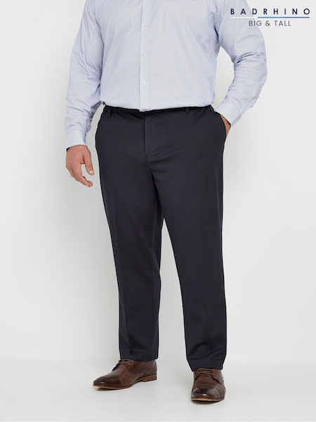BadRhino Big & Tall Navy Blue Stretch Trousers (AU0067) | £45