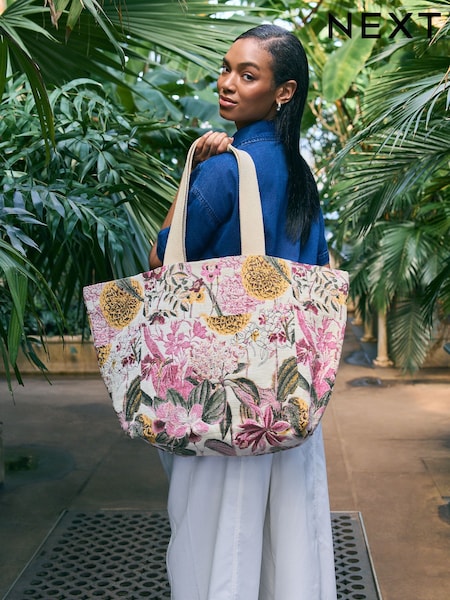 Pink Kew Gardens Tapestry Shoulder Bag (AU0078) | £46