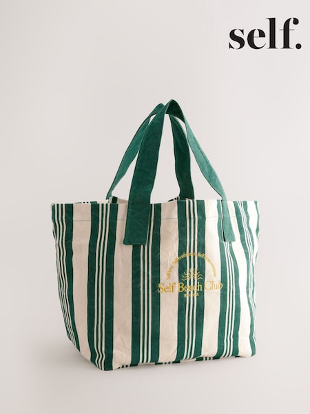 self. Green 100% Cotton Canvas Shoulder Bag (AU0082) | £26