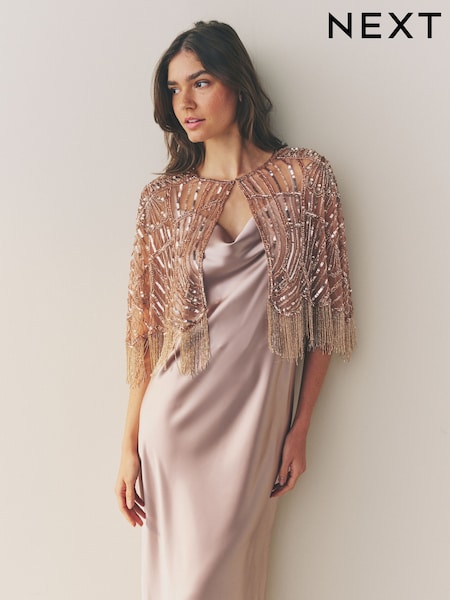Rose Gold Embellished Cape (AU0099) | £70
