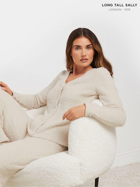 Long Tall Sally Natural Chenille Cropped Cardigan (AU0239) | £30