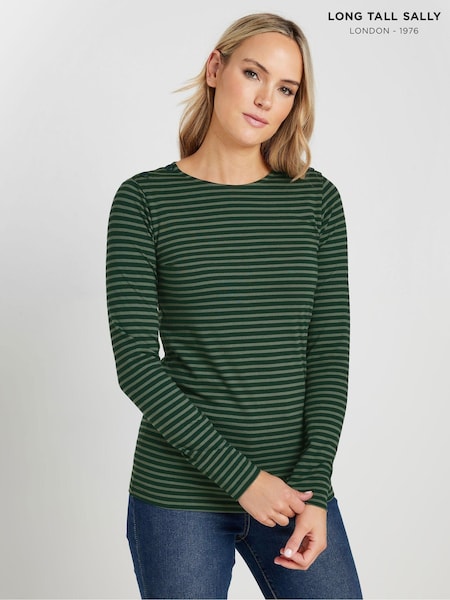 Long Tall Sally Green Button Shoulder T-Shirt (AU0252) | £20