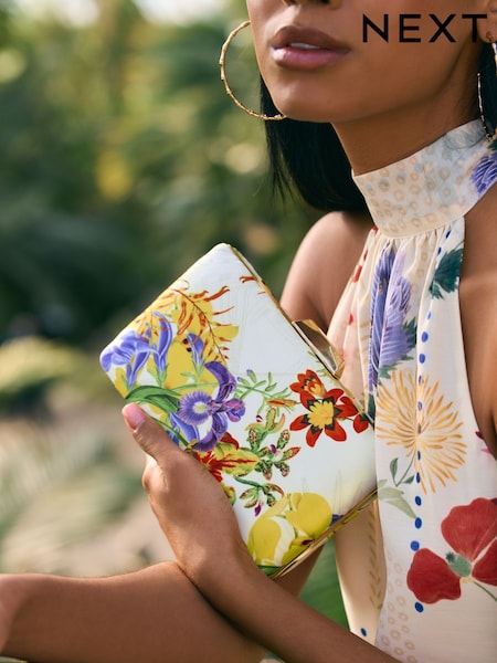 Multi Kew Gardens Satin Clutch Bag (AU0338) | £36