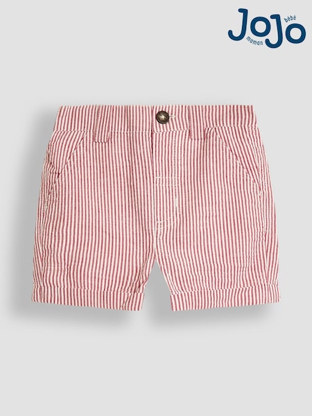 JoJo Maman Bébé Red Seersucker Stripe Shorts (AU0431) | £18 - £21