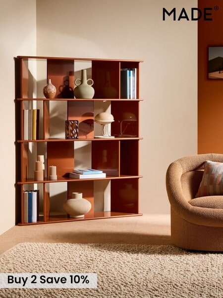 MADE.COM Rust Orange Ingrid Wide Shelving Unit (AU0658) | £369