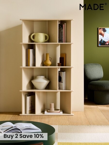 MADE.COM Ecru White Ingrid Narrow Shelving Unit (AU0666) | £279