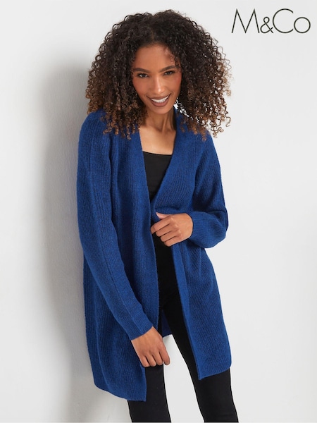 M&Co Blue Ribbed Cardigan (AU0688) | £33