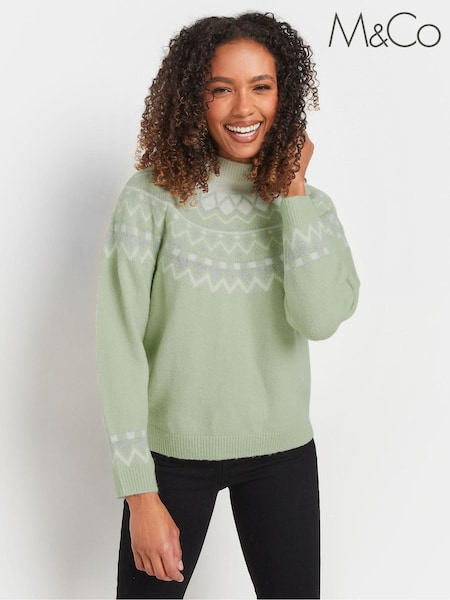 M&Co Green Placement Jumper (AU0695) | £33
