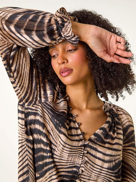 Roman Natural Metallic Shimmer Print Blouse (AU0843) | £40