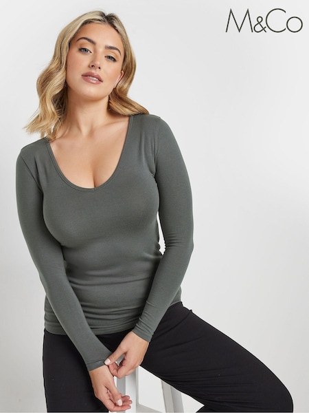 M&Co Grey Thermal Heat Long Sleeve Top (AU1133) | £24