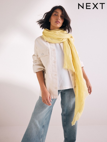 Yellow Linen Scarf (AU1185) | £28