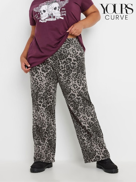 Yours Curve Grey Leopard Print Jeans (AU1597) | £45