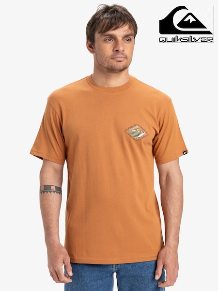 Quiksilver Orange Evo Future Islands Short Sleeve 100% Cotton Graphic Backprint Logo T-Shirt (AU1651) | £27