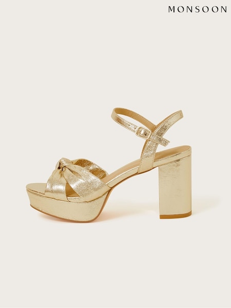 Monsoon Gold Metallic Twist Knot Sandals (AU1669) | £65