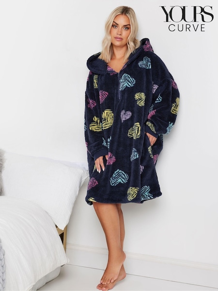 Yours Curve Blue Blanket Hoodie (AU1706) | £29