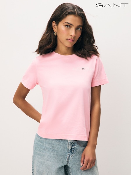GANT Pink Regular-Fit Shield Short Sleeve T-Shirt (AU1785) | £35
