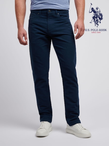 U.S. Polo Assn. Blue Mens Moleskin 5 Pocket Trousers (AU1961) | £75