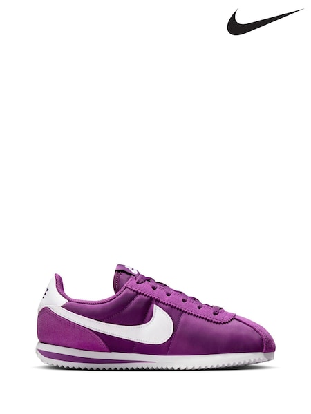 Nike Purple White Youth Cortez Trainers (AU2327) | £55