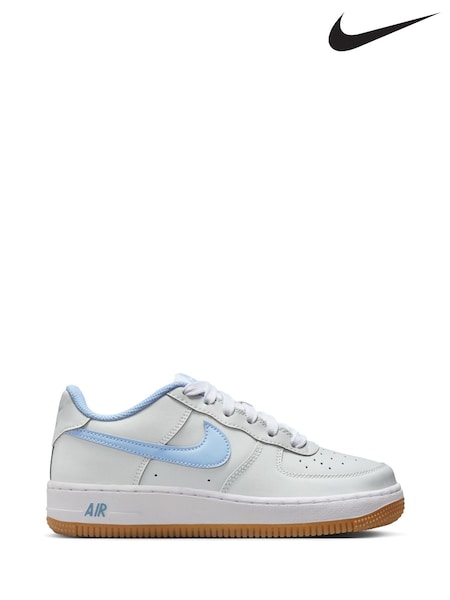 Nike Grey Pyschic Blue Youth Air Force 1 LV8 Trainers (AU2330) | £85
