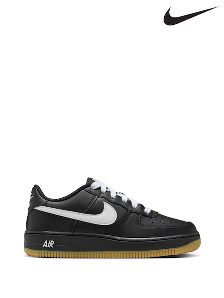 Nike Black/White Gum Sole Air Force 1 LV8 Trainers (AU2347) | £85