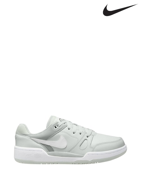 Nike Grey/White Youth Full Force Low-Top Trainers (AU2348) | £55