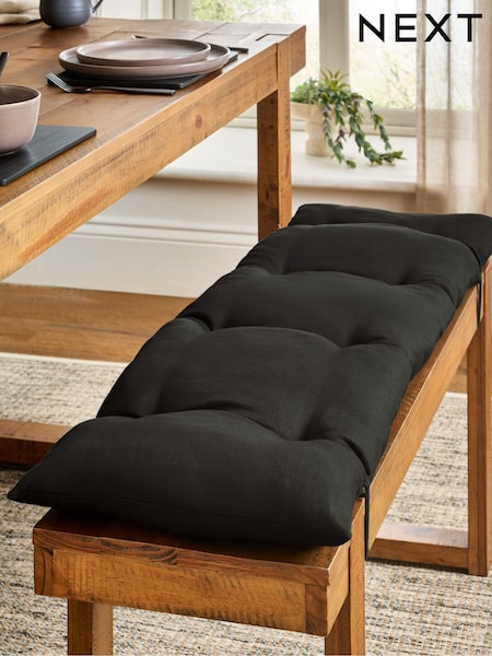 Black Cotton Bench Cushion (AU2441) | £36