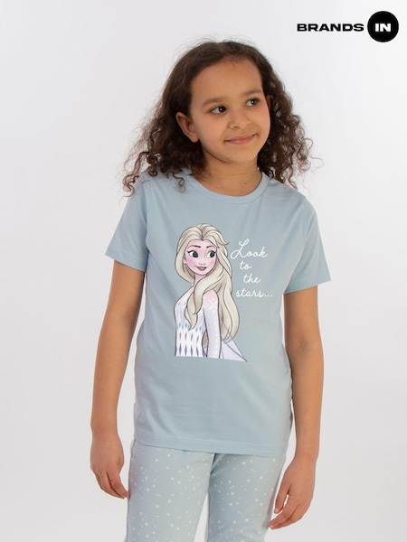 Brands In Blue Girls Disney Frozen Look To The Stars Stars 100% Cotton Pyjamas (AU2483) | £22
