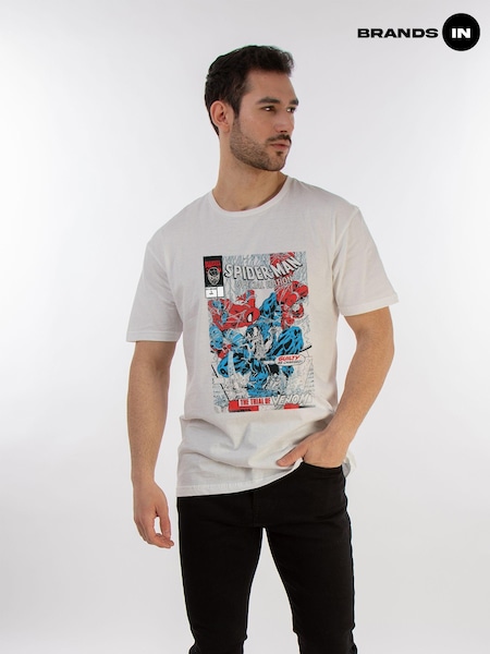 Brands In White Men Marvel Comics Spider Man Special Edition 100% Cotton T-Shirt (AU2484) | £25