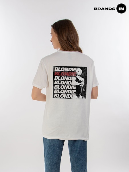 Brands In White Blondie NYC Standing Women Boyfriend Fit Music T-Shirt (AU2487) | £31