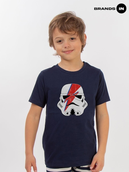 Brands In Blue Boys Star Wars Stormtrooper Flash Helmet Stripes 100% Cotton Pyjamas (AU2493) | £22