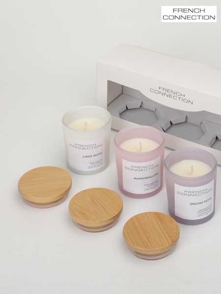 French Connection Pastel Range Trio of Candles Gift Set 3 X 50G (AU2533) | £18