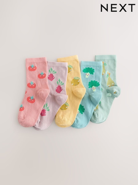 Multi 5 Pack Cotton Rich Fruit and Vegetable Ankle Socks (AU2571) | £7.50 - £9.50