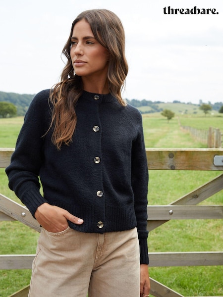 Threadbare Black Button Up Knitted Cardigan (AU2648) | £25