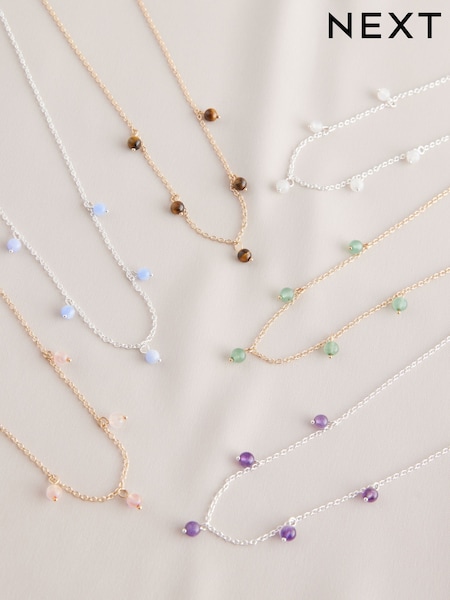 Gold/Silver Plated Semi Precious Stone Necklace (AU2704) | £12.50