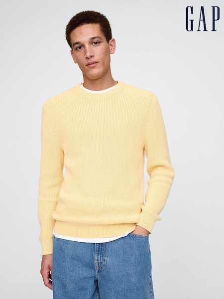 Gap Yellow Shaker-Stitch Crew Neck Jumper (AU2830) | £35