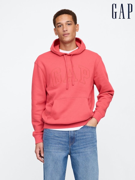 Gap Coral Pink Pullover Arch Logo Hoodie (AU2878) | £35