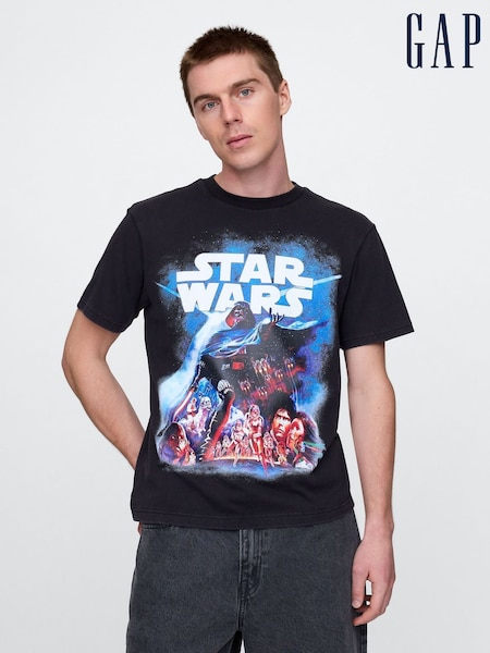 Gap Black Darth Vader Star Wars Cotton Crew Neck T-Shirt (AU2879) | £35