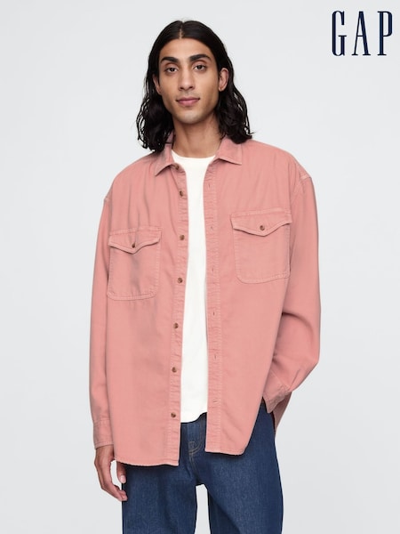 Gap Pink UltraSoft Denim Oversized Shirt (AU2883) | £50