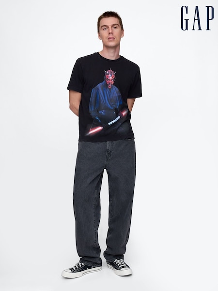 Gap Black Darth Maul Star Wars Cotton Crew Neck T-Shirt (AU2886) | £50