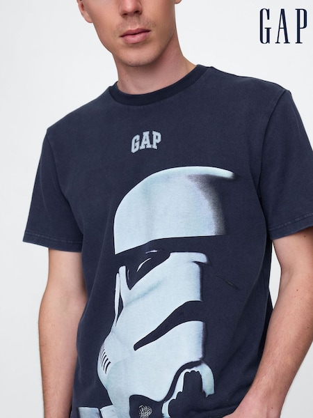 Gap Navy Blue Stormtrooper Star Wars Cotton Crew Neck T-Shirt (AU2907) | £50