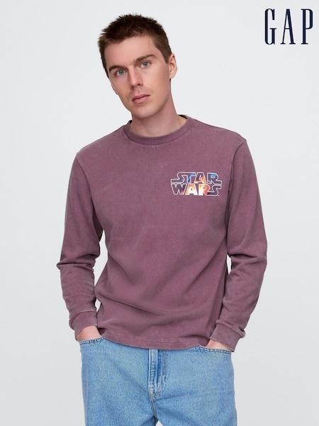 Gap Purple Star Wars Cotton Crew Neck T-Shirt (AU2909) | £65